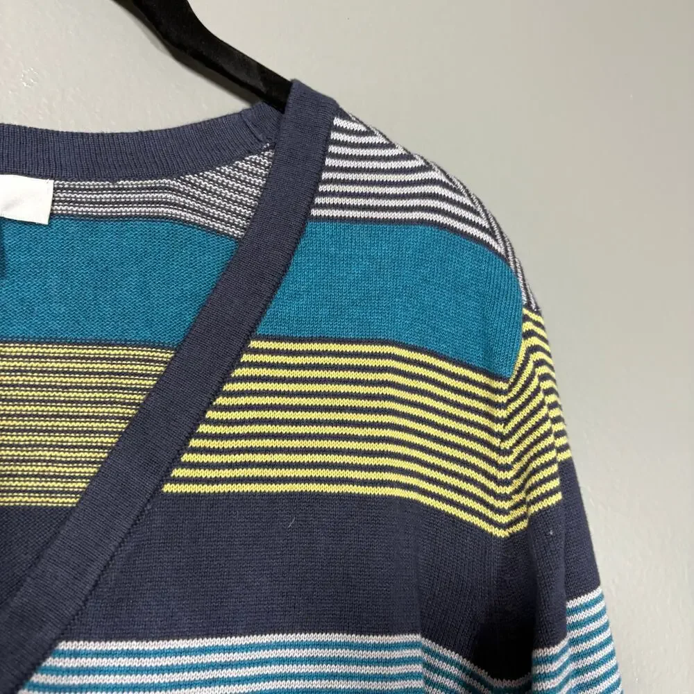 CJ Banks NWT Blue Striped Preppy Academia Cardigan Sweater - 1X - Women's Plus